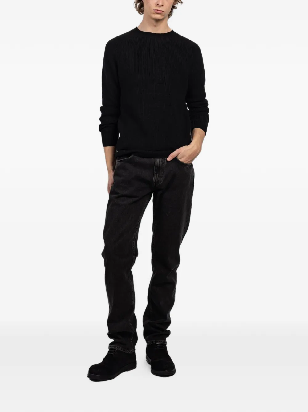 Gran Sasso crew-neck cashmere sweater - Zwart