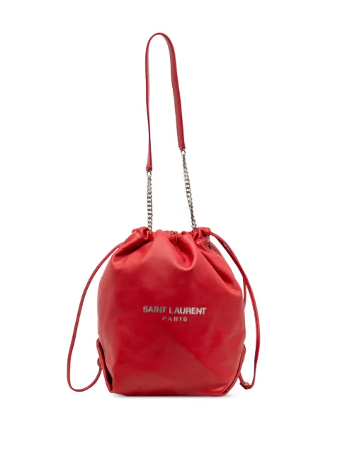Saint Laurent Pre-Owned 2018 Lambskin Teddy Drawstring bucket bag