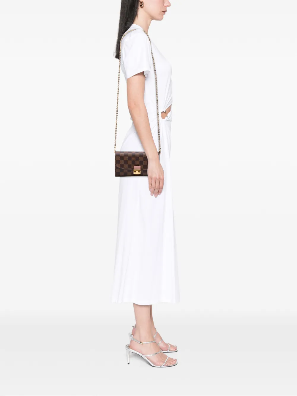 Louis Vuitton Pre-Owned 2018 Damier Ebene Croisette Chain Wallet crossbody bag | Pre-Owned | Image 2