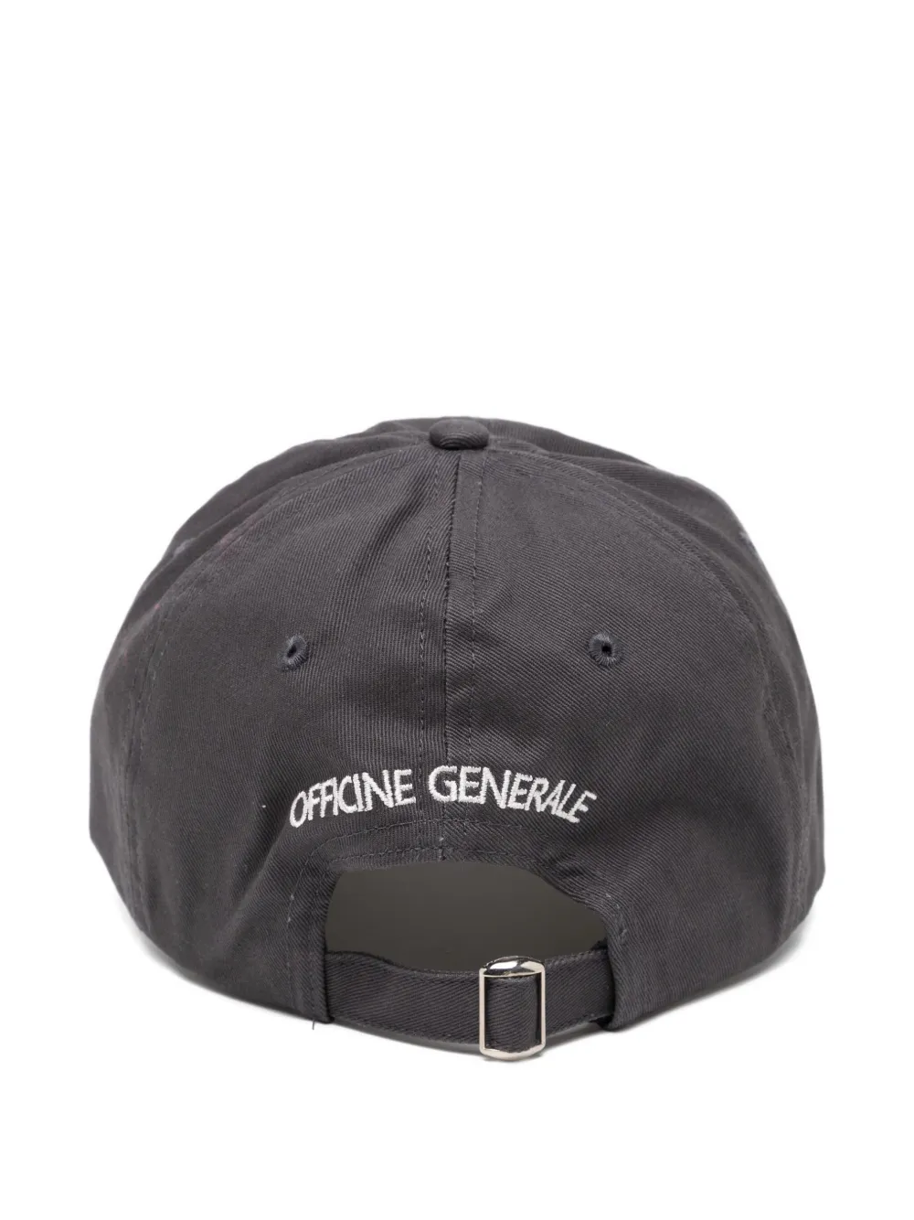 Officine Generale Katoenen pet met geborduurde letters - Grijs
