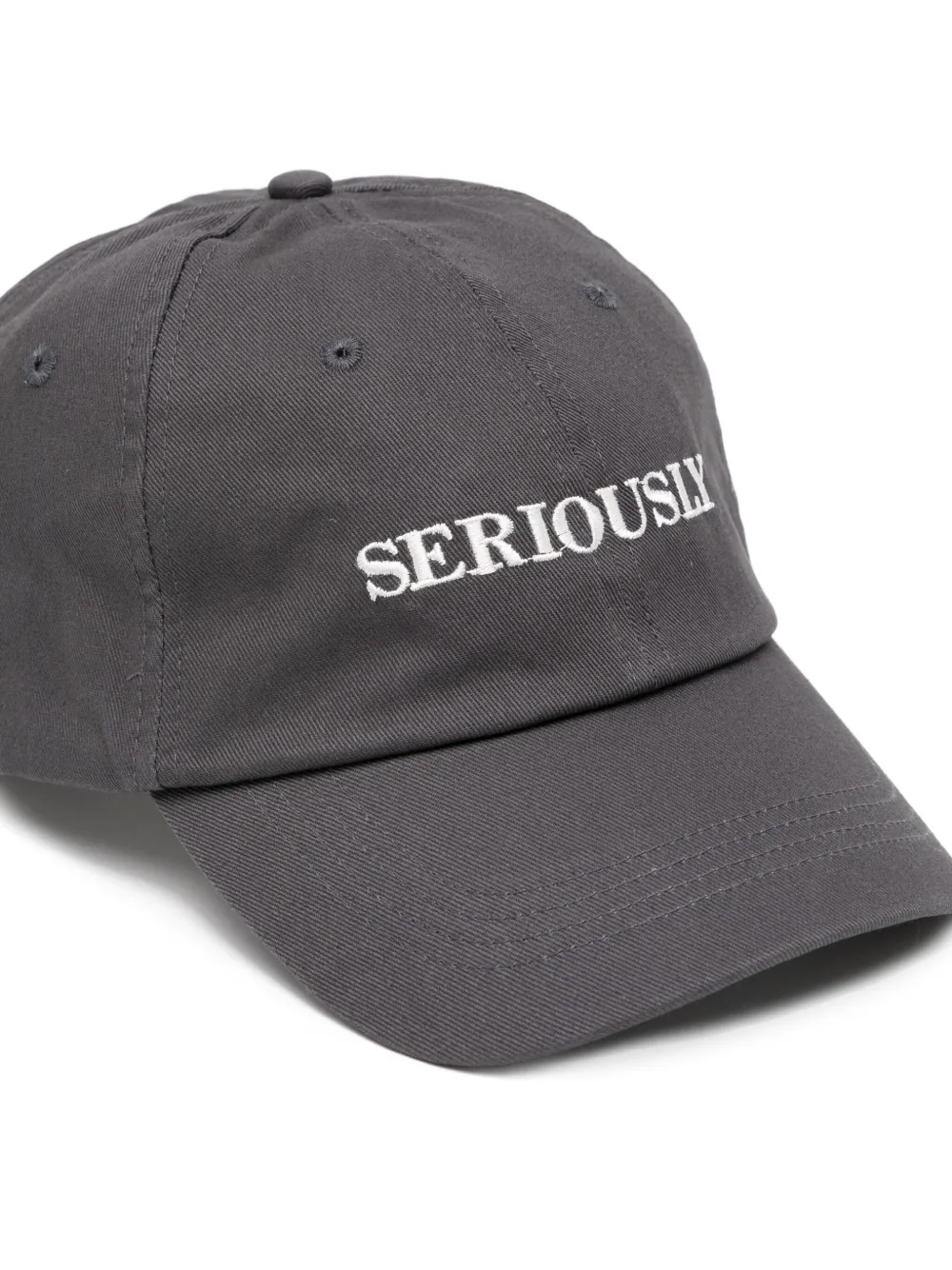 Officine Generale Katoenen pet met geborduurde letters Grijs