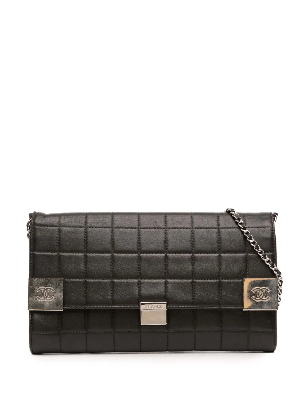 CHANEL Pre-Owned 2000-2002 Quilted Lambskin Chocolate Bar shoulder bag | Black | Image 1