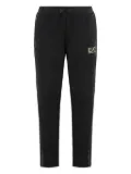 Ea7 Emporio Armani logo-print side-stripe pants - Black