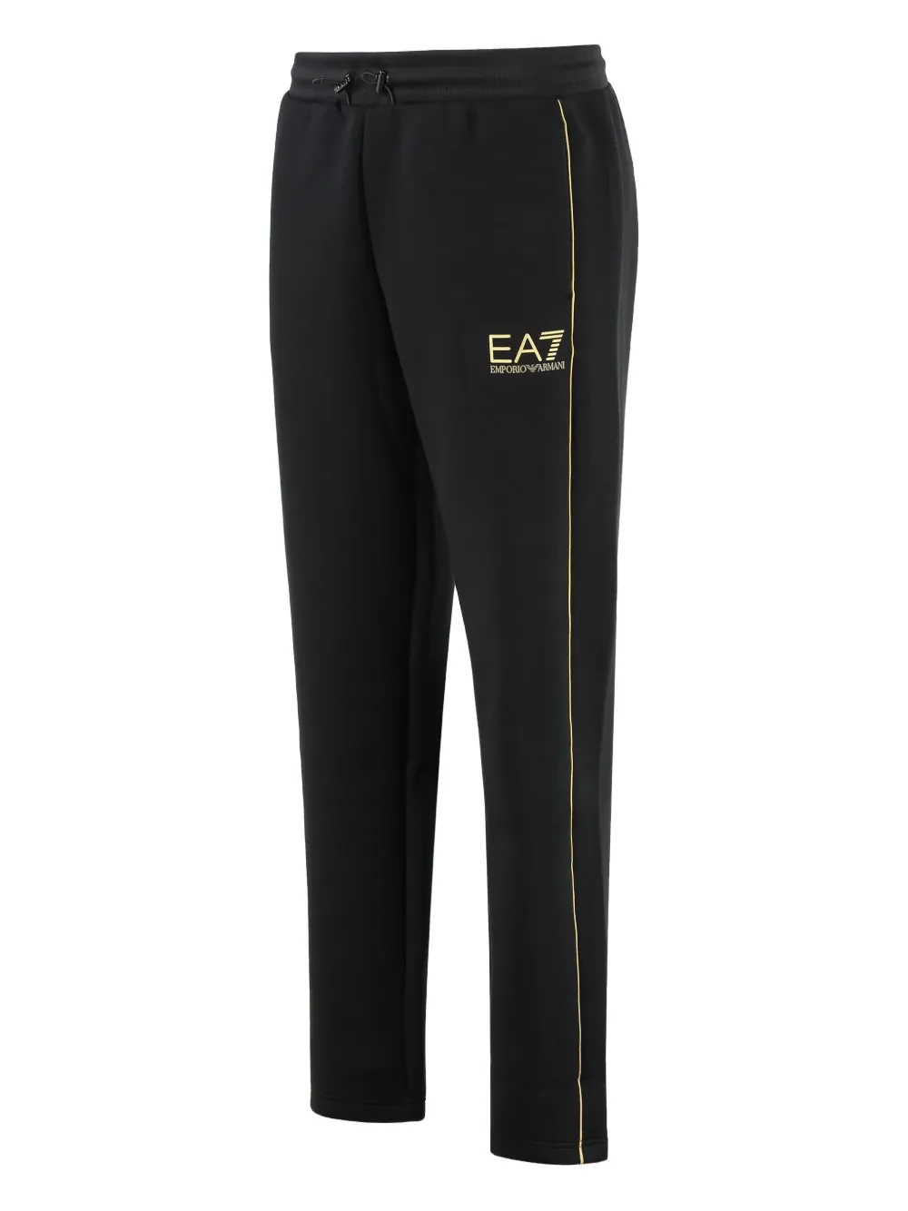 Ea7 Emporio Armani Broek met zijstreep en logoprint Zwart