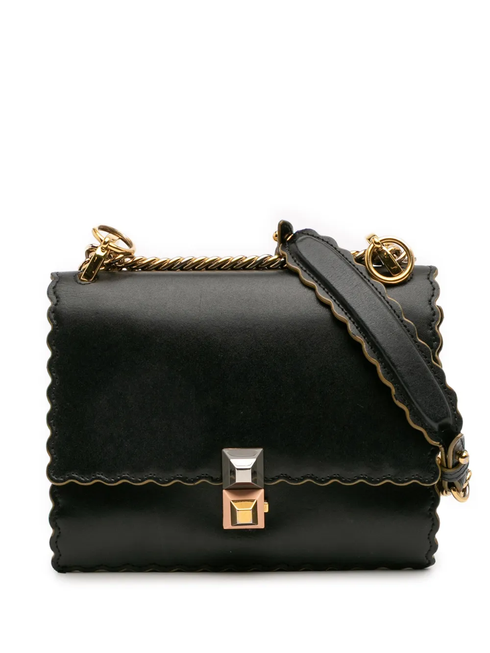 Fendi Pre-Owned 2010-2025 Small Scalloped Leather Kan I crossbody bag | Black | Image 1