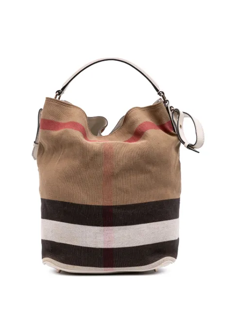 Burberry Pre-Owned 2000-2017 Medium Mega Check Canvas Ashby Bucket Bag satchel