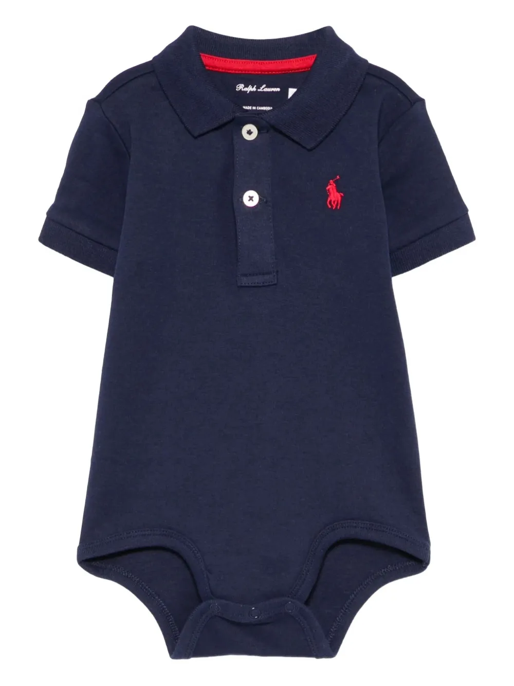 POLO RALPH LAUREN KIDS Polo Pony-embroidered bodysuit - ブルー POLO RALPH LAUREN KIDS Polo Pony-embroidered bodysuit - ブルー