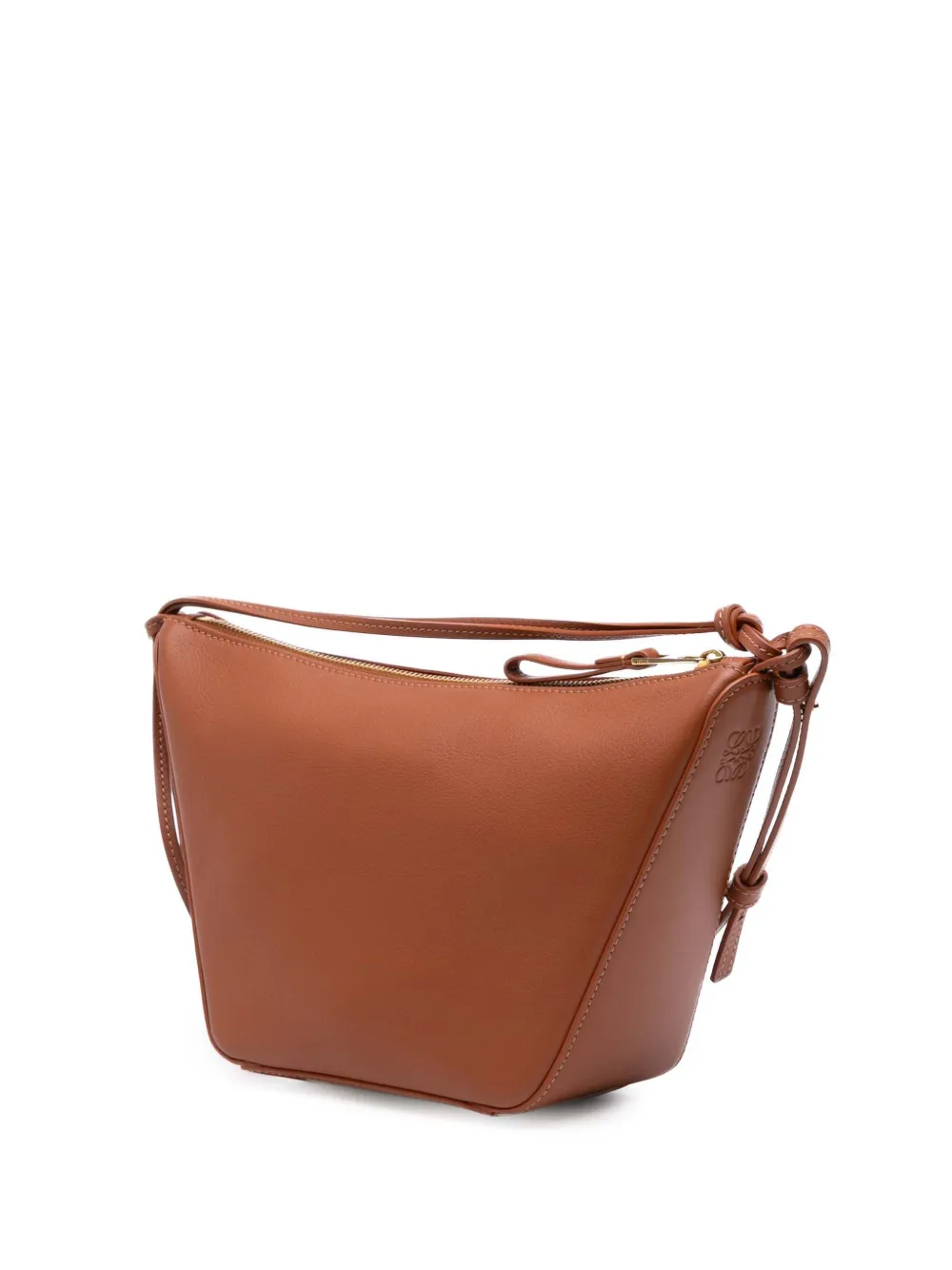 LOEWE Pre-owned 2023 Mini Leather Hammock Hobo Satchel In Brown