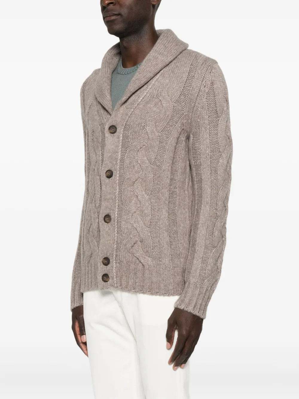 Barba Kabelgebreid vest Beige