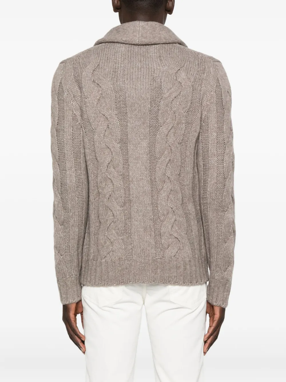 Barba Kabelgebreid vest Beige