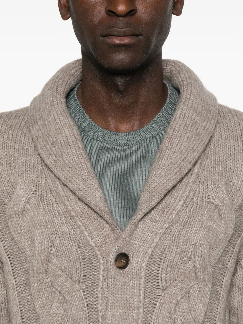 Barba Kabelgebreid vest Beige