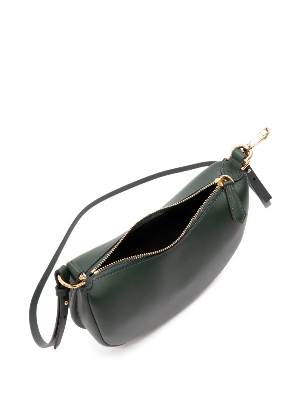 Fendi Mini Graphy Crescent-shaped Cross Body Bag In Green