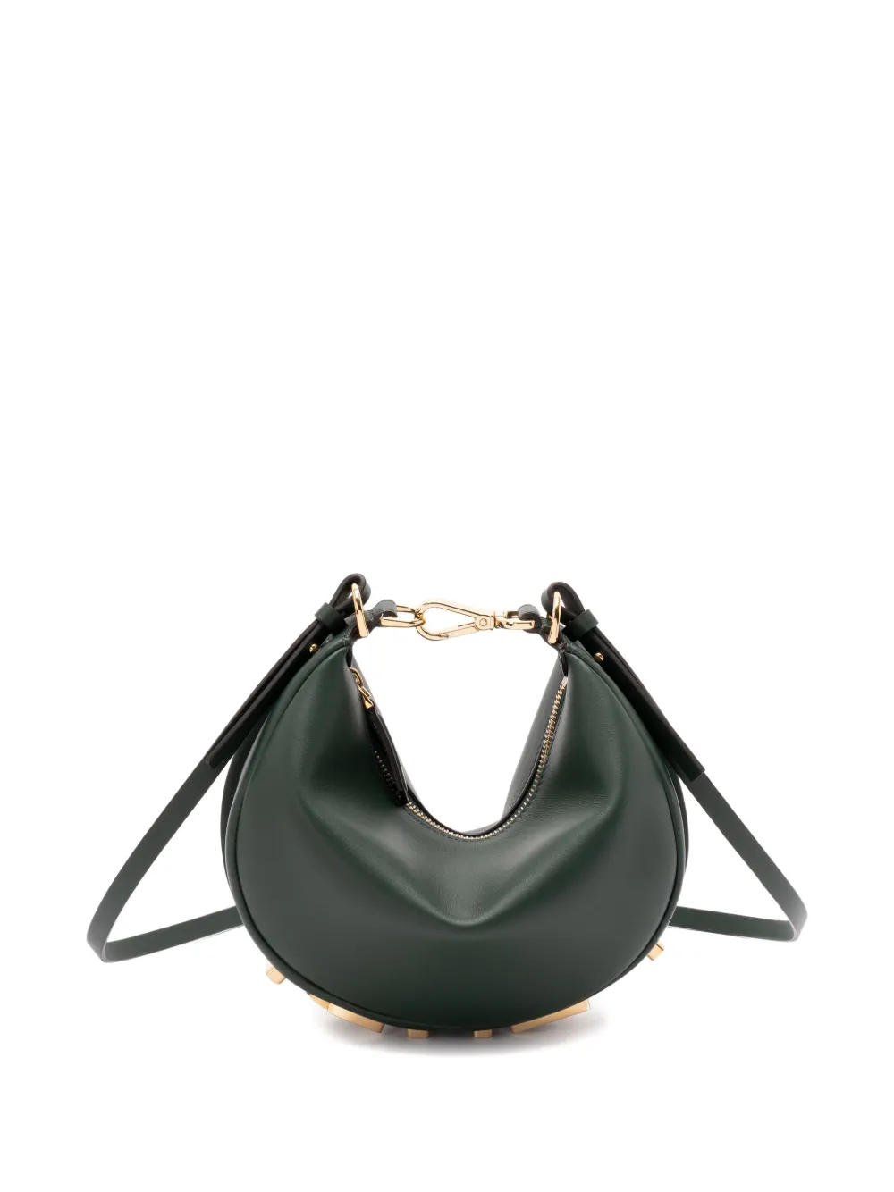 Fendi Mini Graphy Crescent-shaped Cross Body Bag In Green