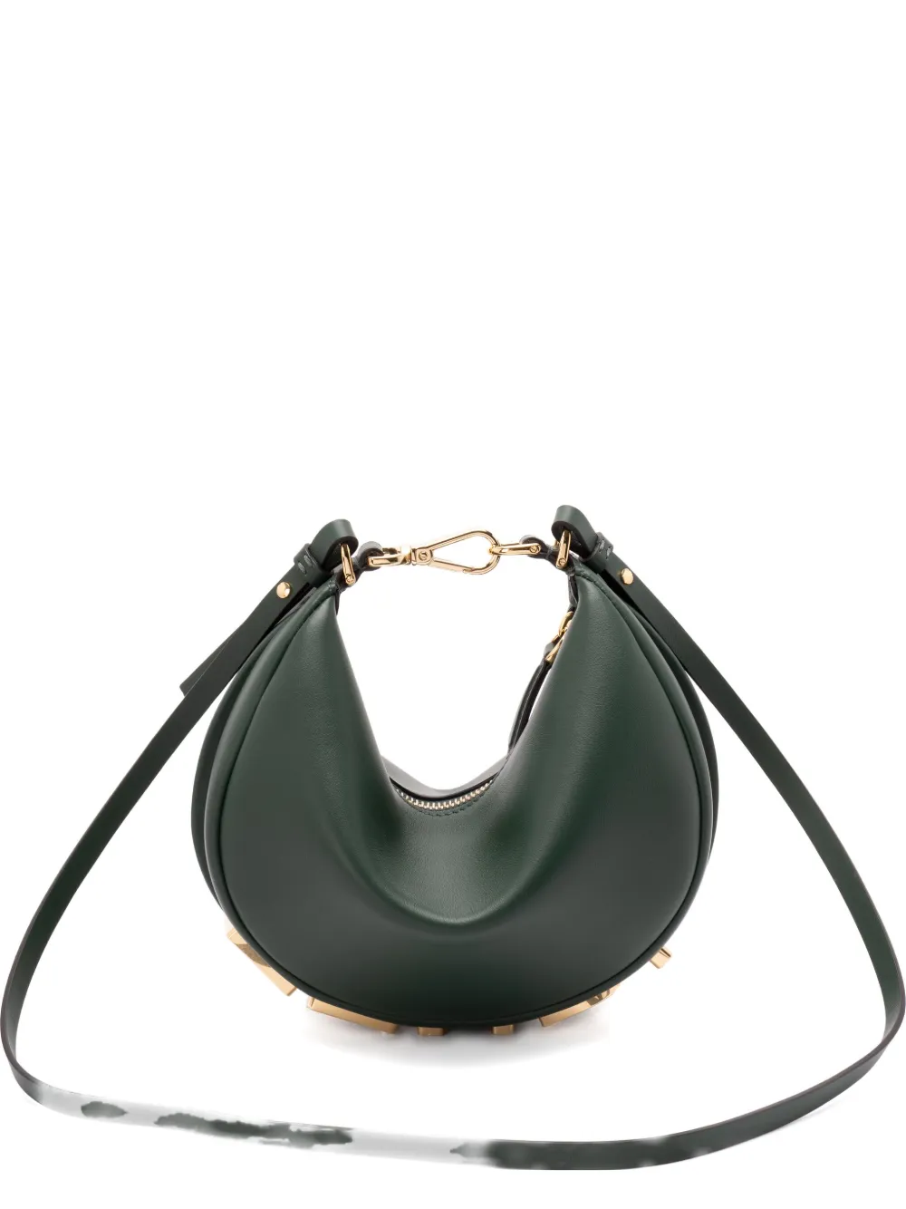 Fendi Mini Graphy Crescent-shaped Cross Body Bag In Green