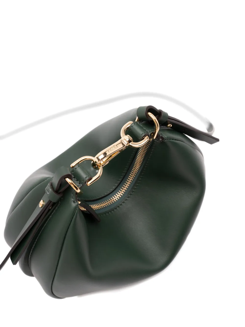 Fendi Mini Graphy Crescent-shaped Cross Body Bag In Green