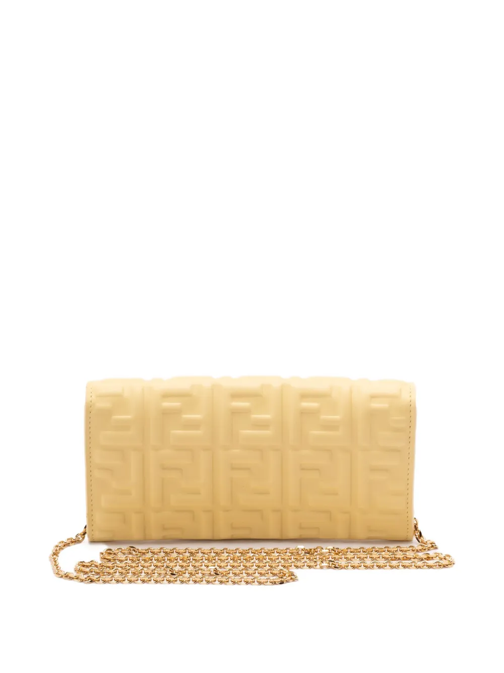 FENDI Baguette Continental chain-strap wallet - Geel