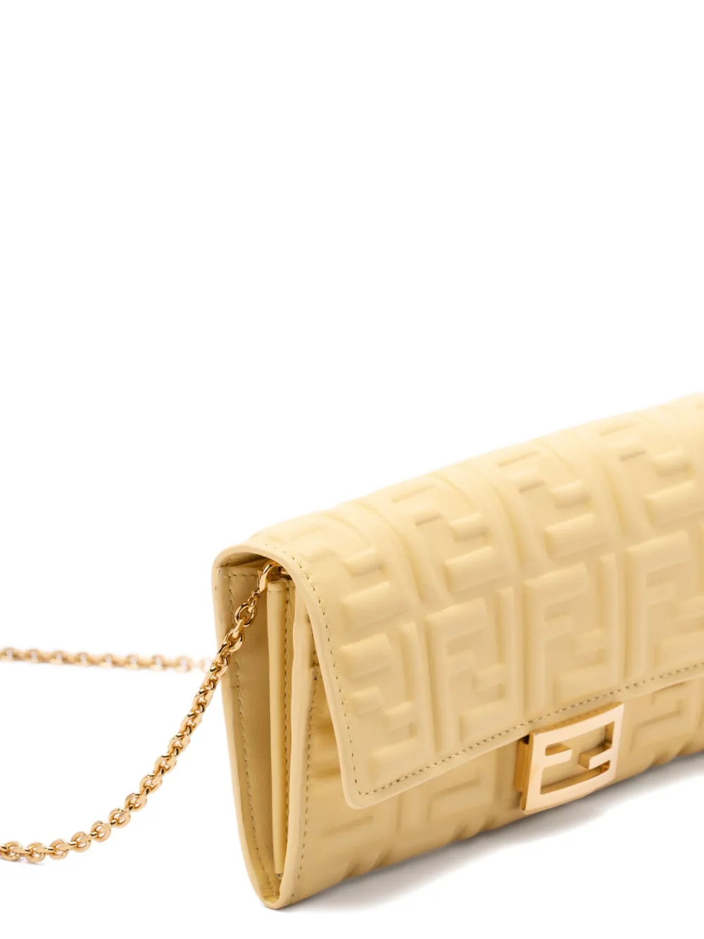 FENDI Baguette Continental portemonnee met kettingband Geel