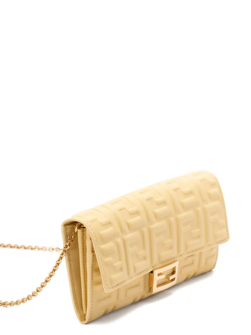 FENDI Baguette Continental portemonnee met kettingband Geel