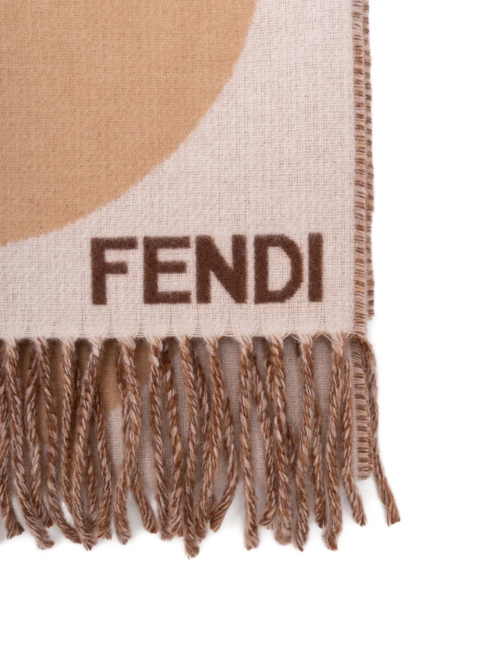 Fendi Circular-pattern Fringed Scarf In Multi