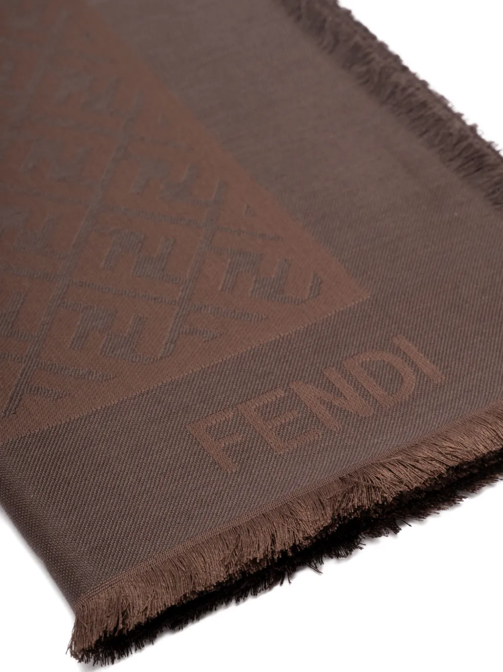 Fendi Ff Silk And Wool Shawl Accessories In Brown