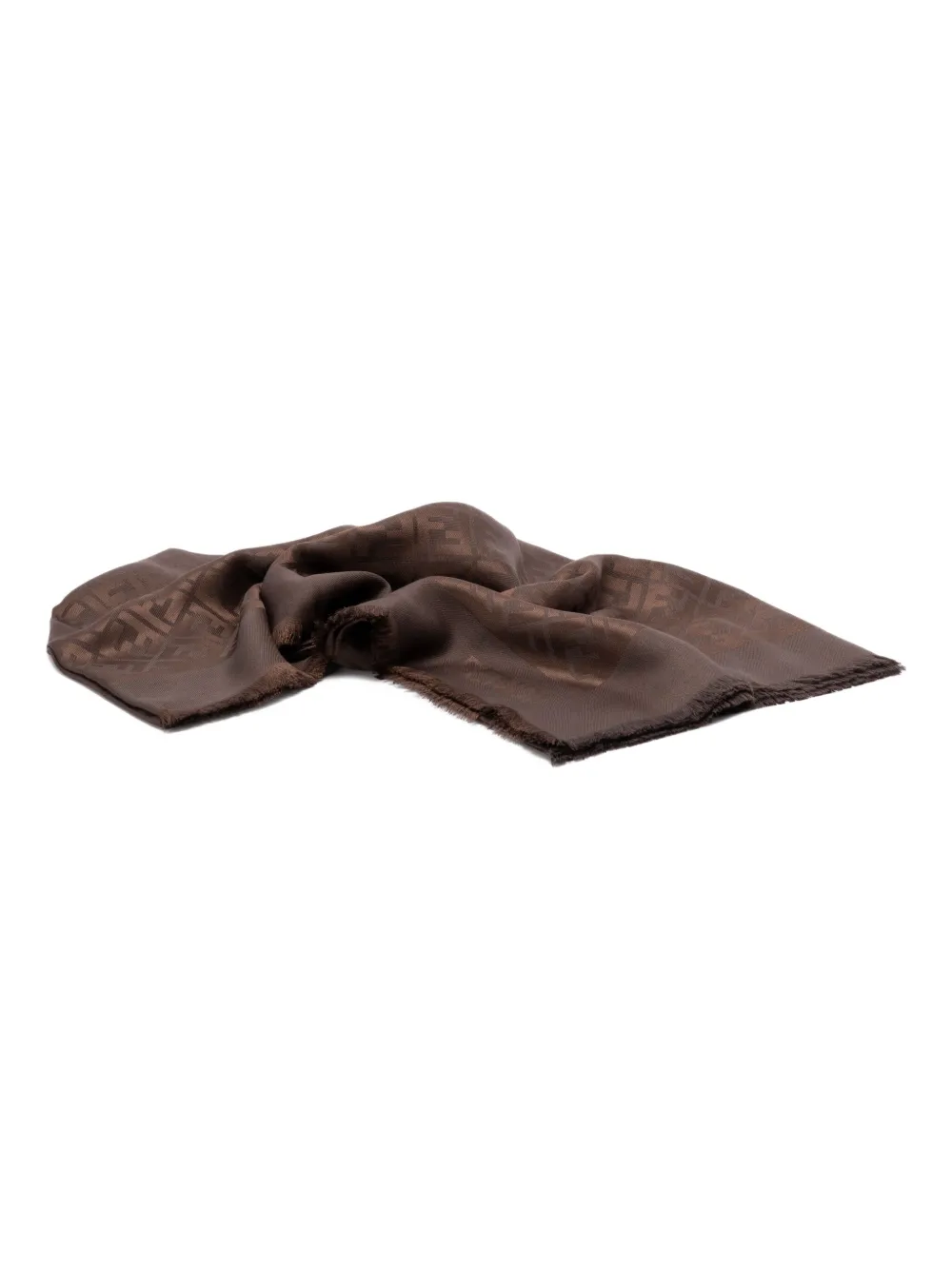 FENDI FF-monogram silk scarf - Bruin