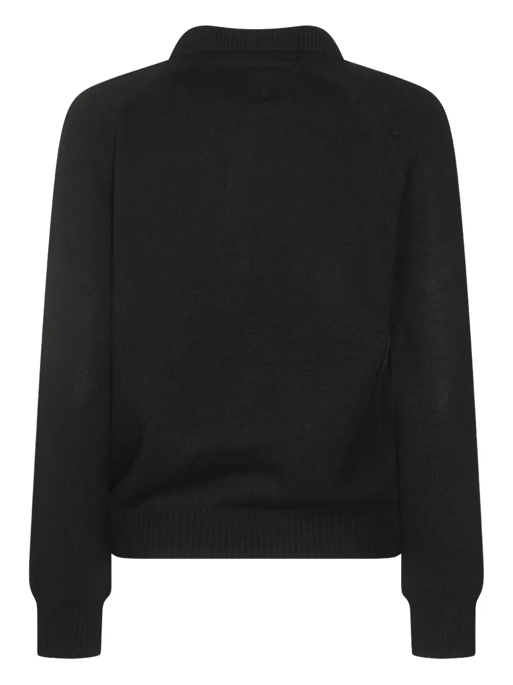 Allude Trui met opgestikte zak en polokraag Zwart