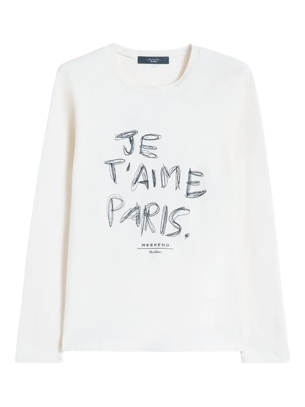Weekend Max Mara lettering-print long-sleeve t-shirt | Neutrals | Image 1