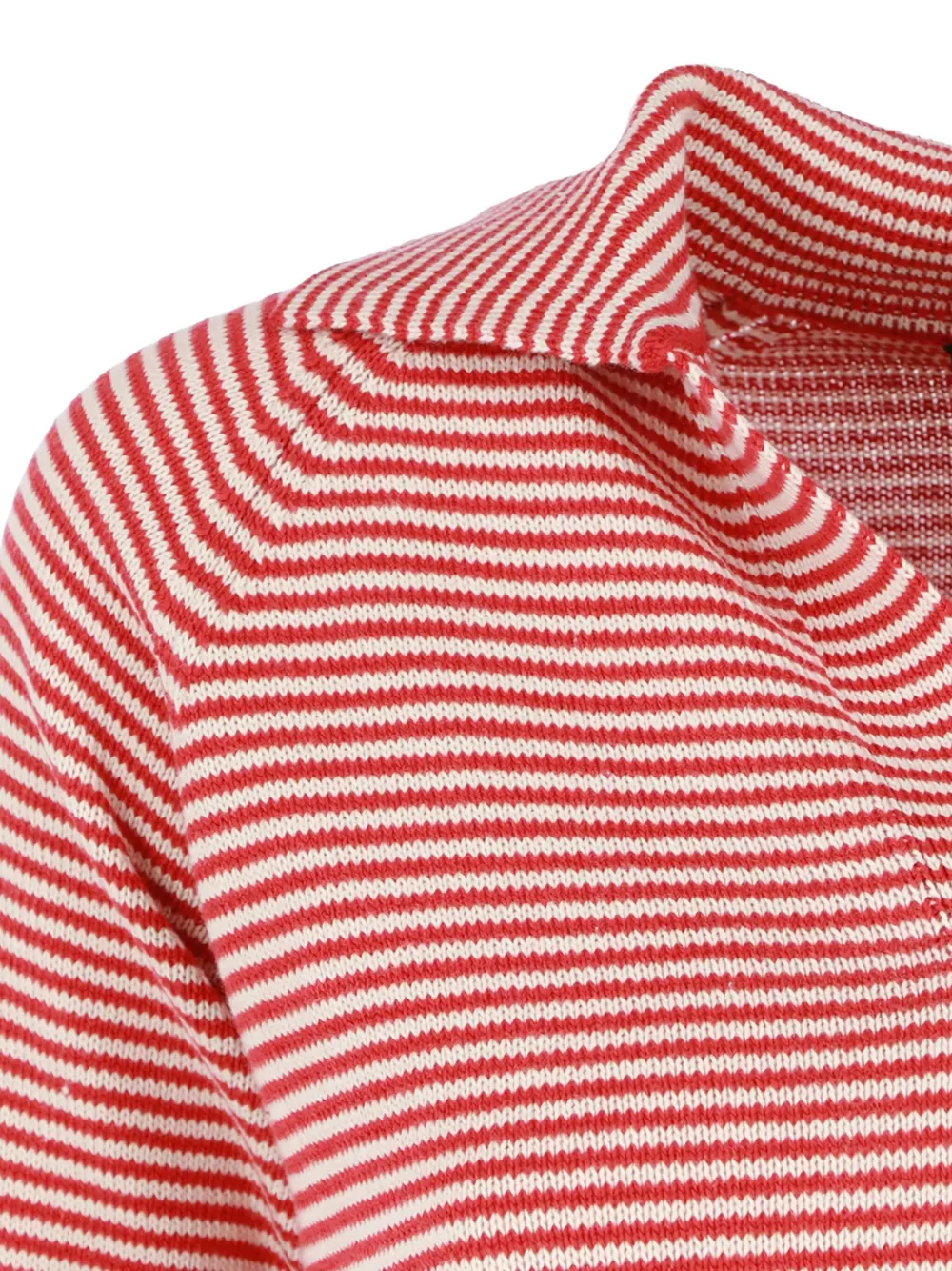 Weekend Max Mara Striped Polo-neck T-shirt In Red