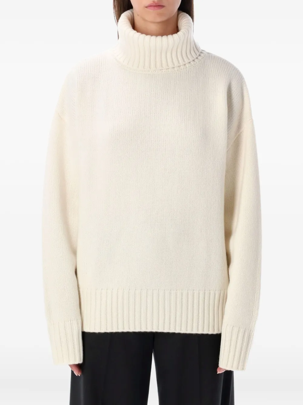 Rhea turtleneck ribbed-hem sweater | Neutrals | Image 1