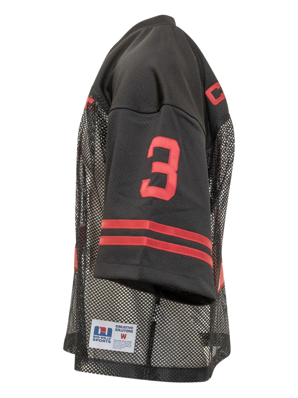 Willy Chavarria Black Mesh Sports Jersey With Number In Black