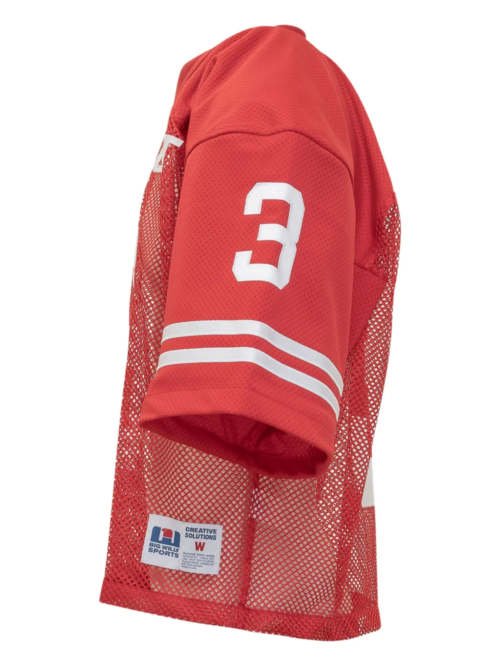 Willy Chavarria Red Mesh Jersey With Number 3 In Red