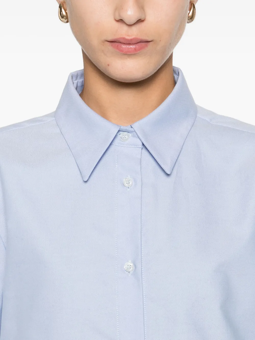Manuel Ritz Cropped Shirt In Blue