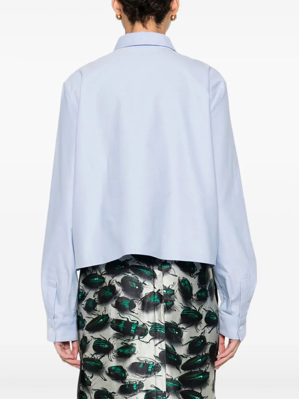 Manuel Ritz Cropped Shirt In Blue