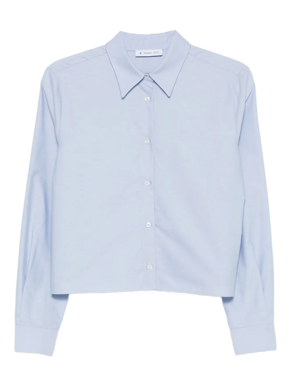 Manuel Ritz Cropped Shirt In Blue