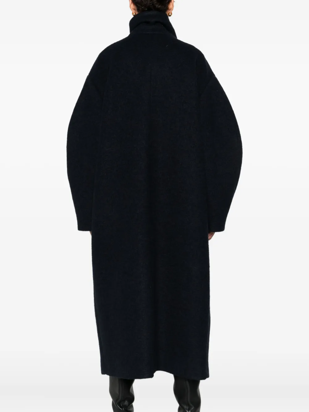 Manuel Ritz Attached-scarf Coat In Blue