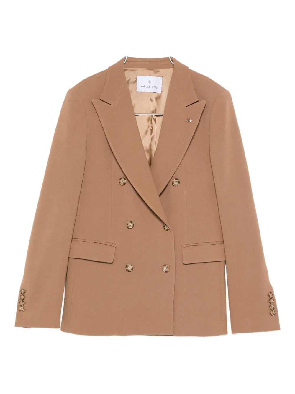 Manuel Ritz Double-breasted Blazer In Brown