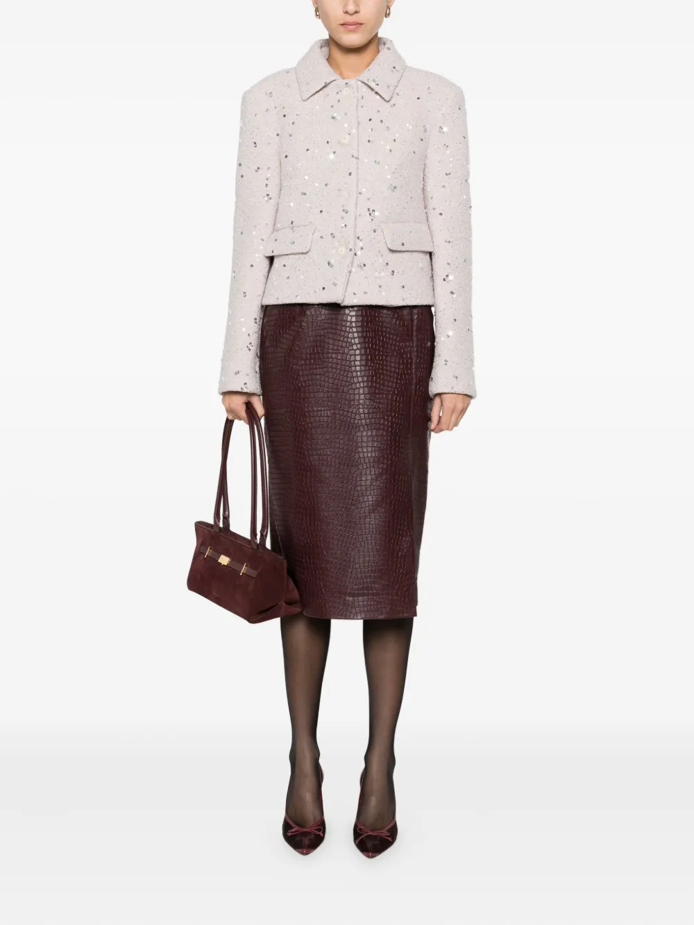 Manuel Ritz sequin-embellished bouclé coat | Single Breasted Coats | Image 2
