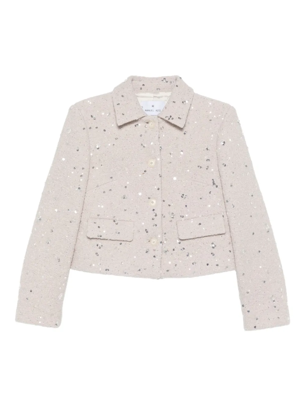 Manuel Ritz sequin-embellished bouclé coat | Neutrals | Image 1