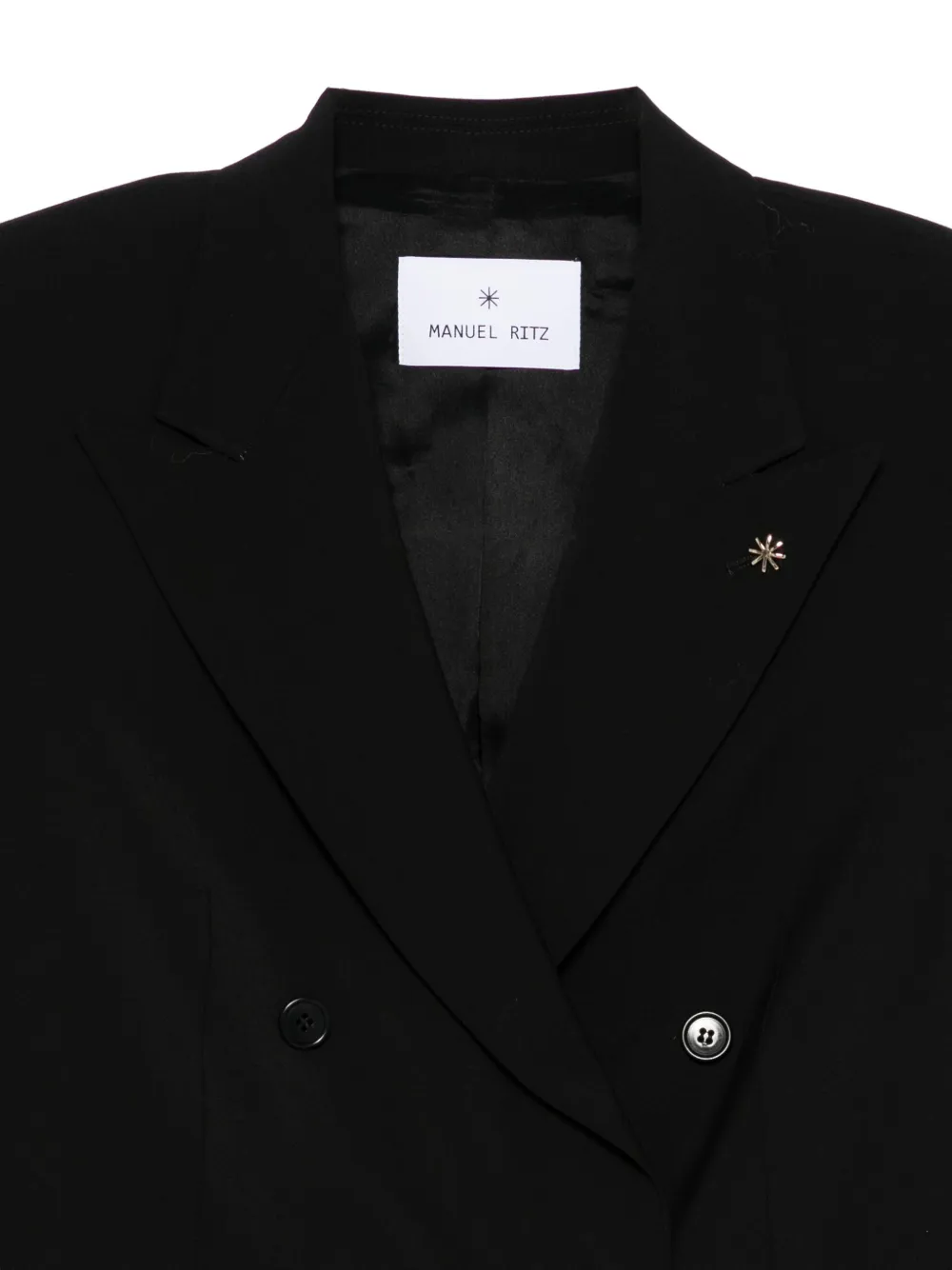 Manuel Ritz Wollen blazer met dubbele rij knopen Zwart