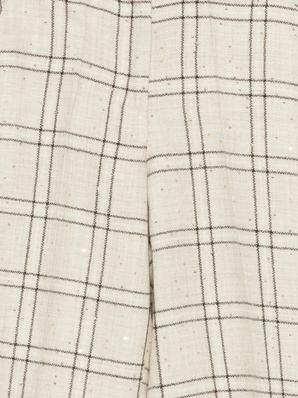 Manuel Ritz Check-print Sequin-embellished Trousers In Neutral