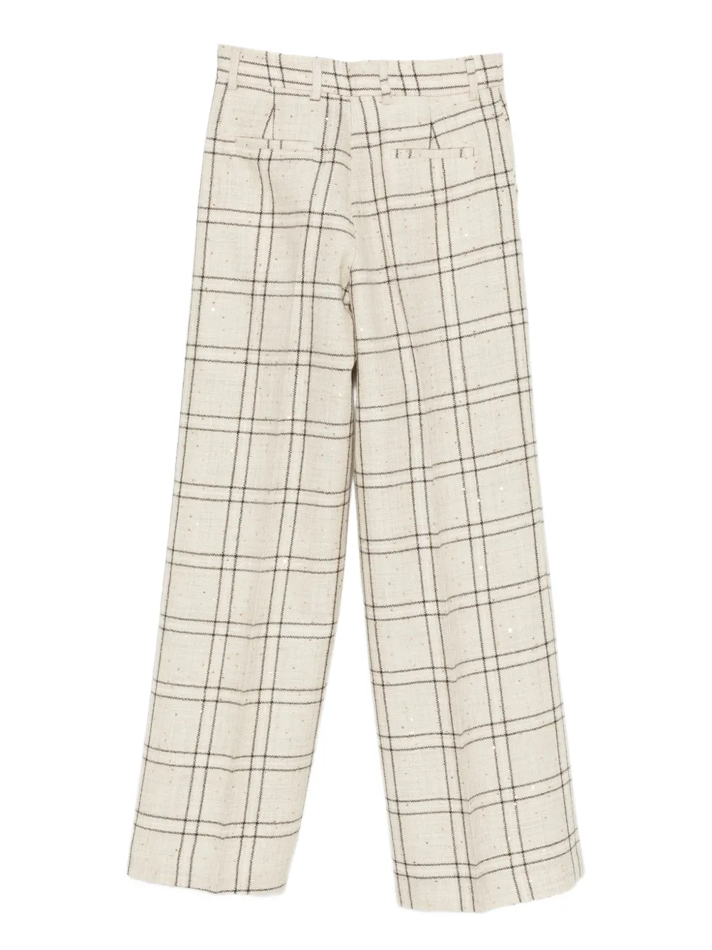 Manuel Ritz Geruite broek met pailletten - Beige