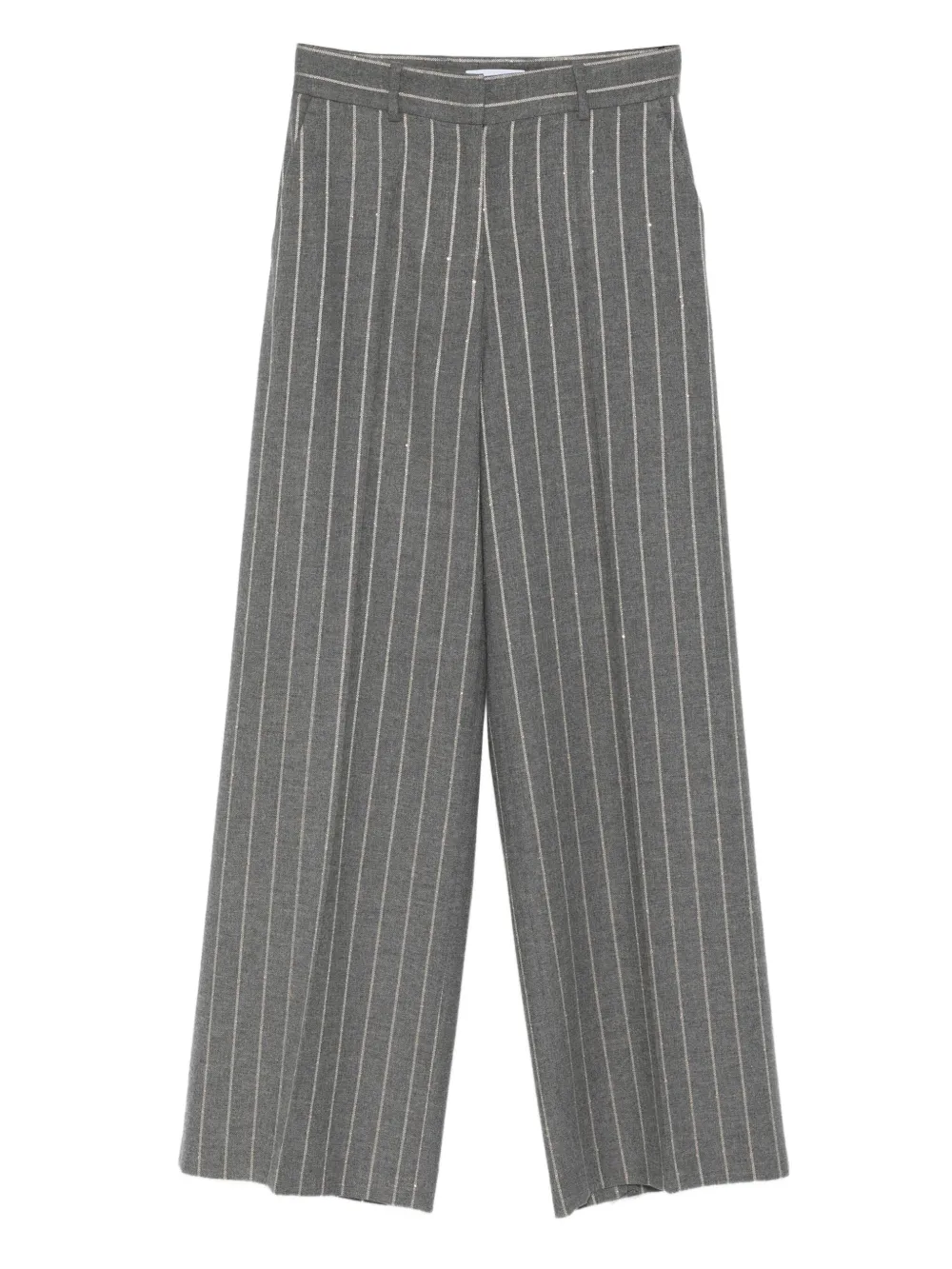 Manuel Ritz Pinstriped Trousers In Gray