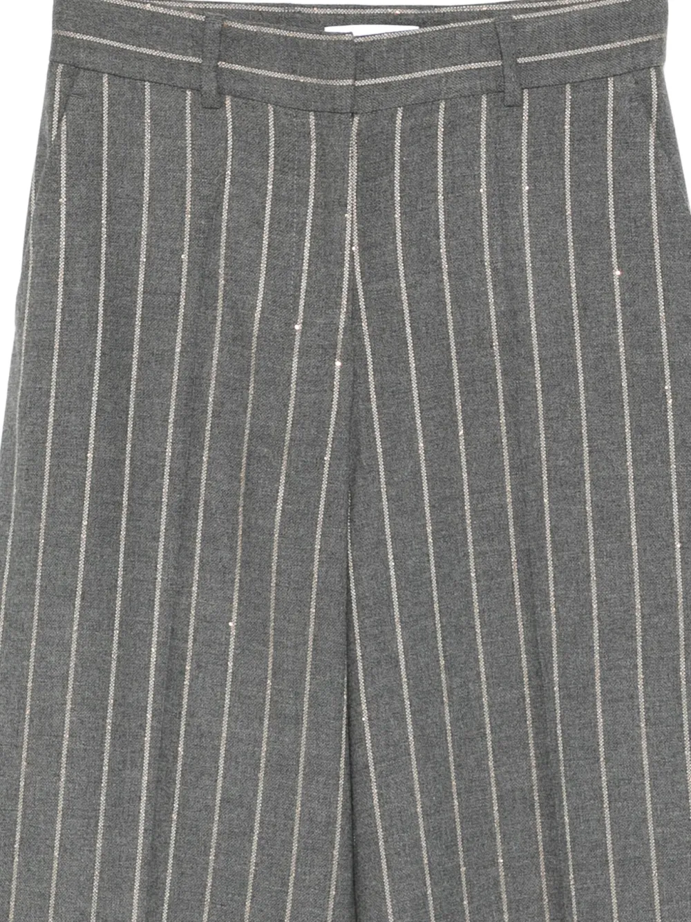 Manuel Ritz Pinstriped Trousers In Gray