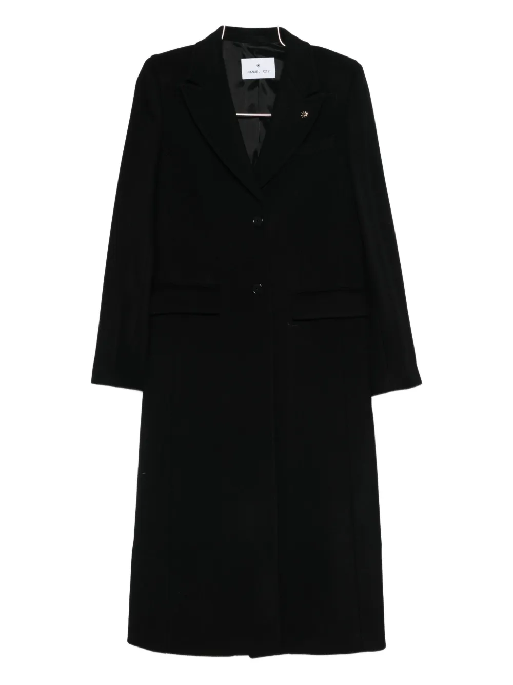 Manuel Ritz Wool-blend Coat In Black