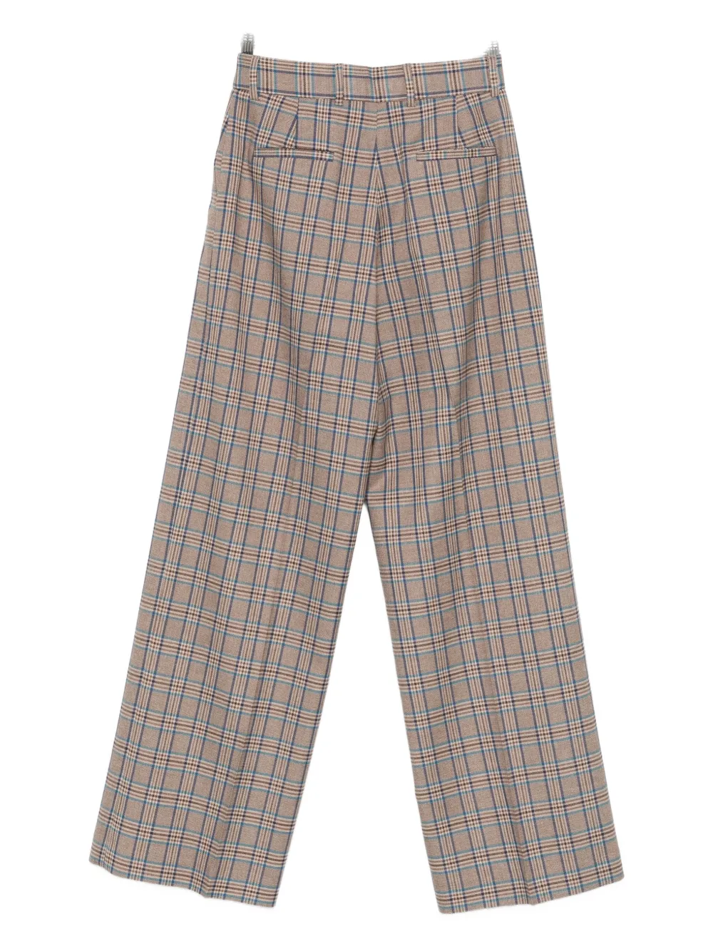 Manuel Ritz checked straight trousers - Bruin