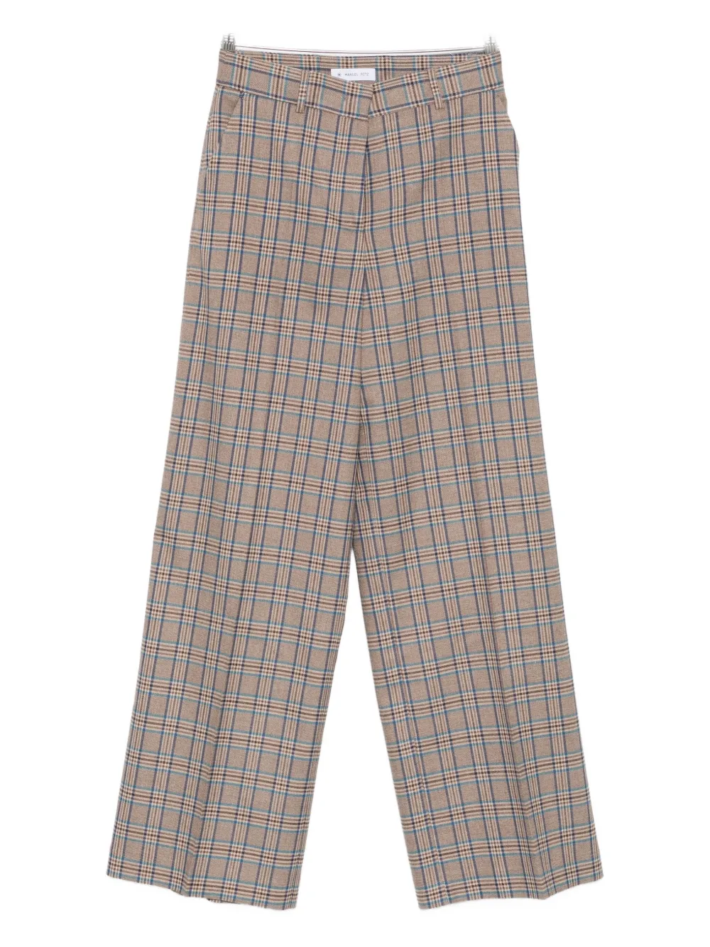 Manuel Ritz checked straight trousers | Brown | Image 1