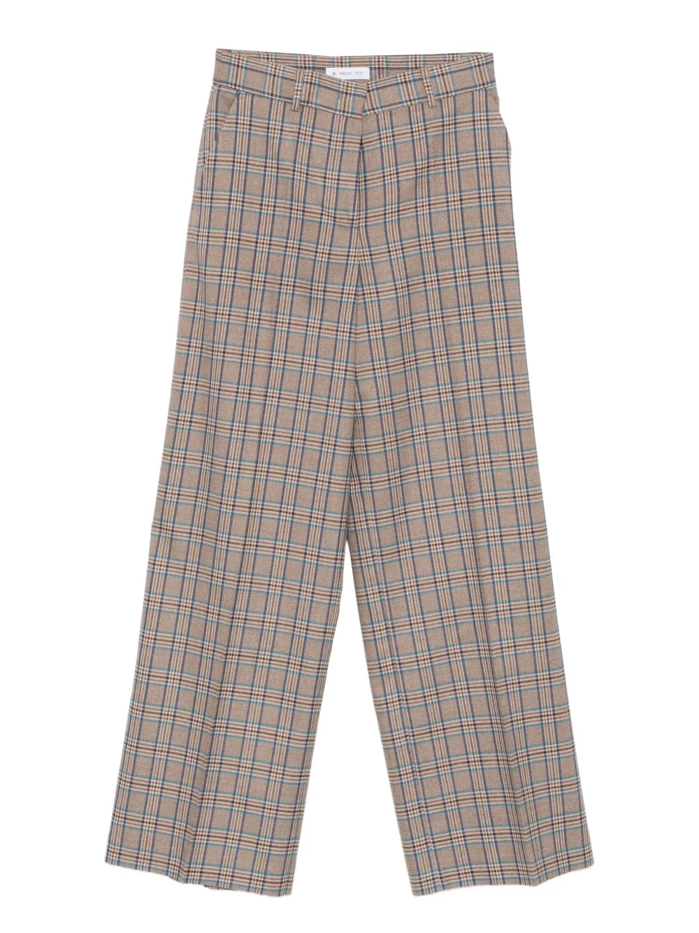 Manuel Ritz checked straight trousers | Brown | Image 1