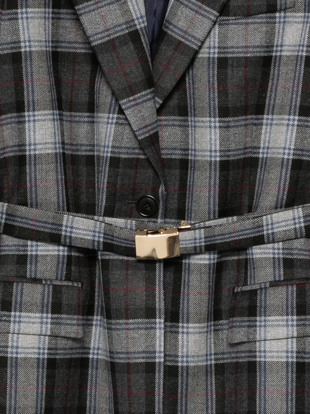 Manuel Ritz Prince Of Wales-check Blazer In Gray