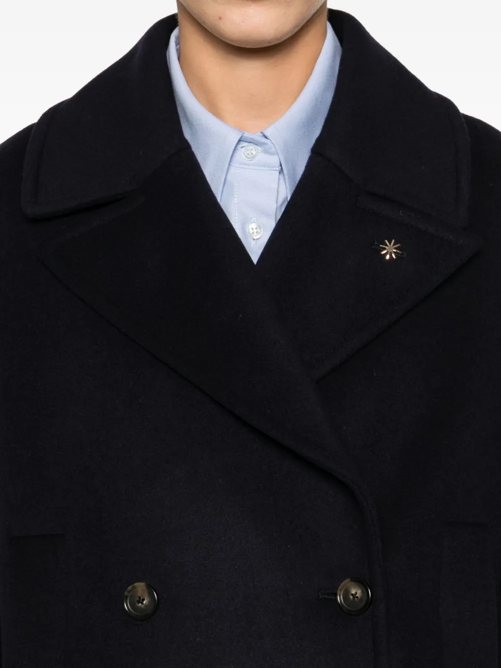 Manuel Ritz Double-breasted Coat In Blue