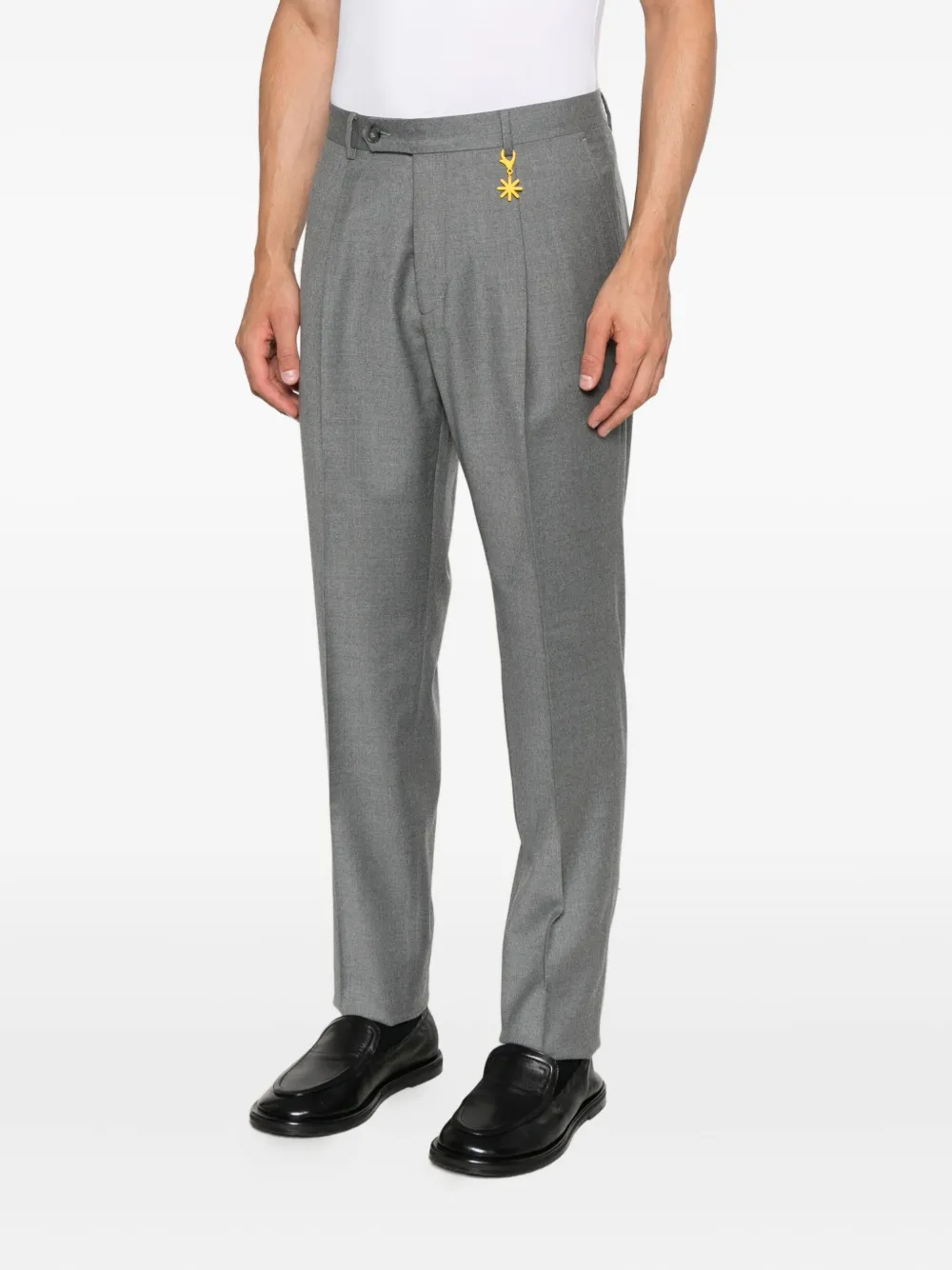 Manuel Ritz Flanellen broek Grijs